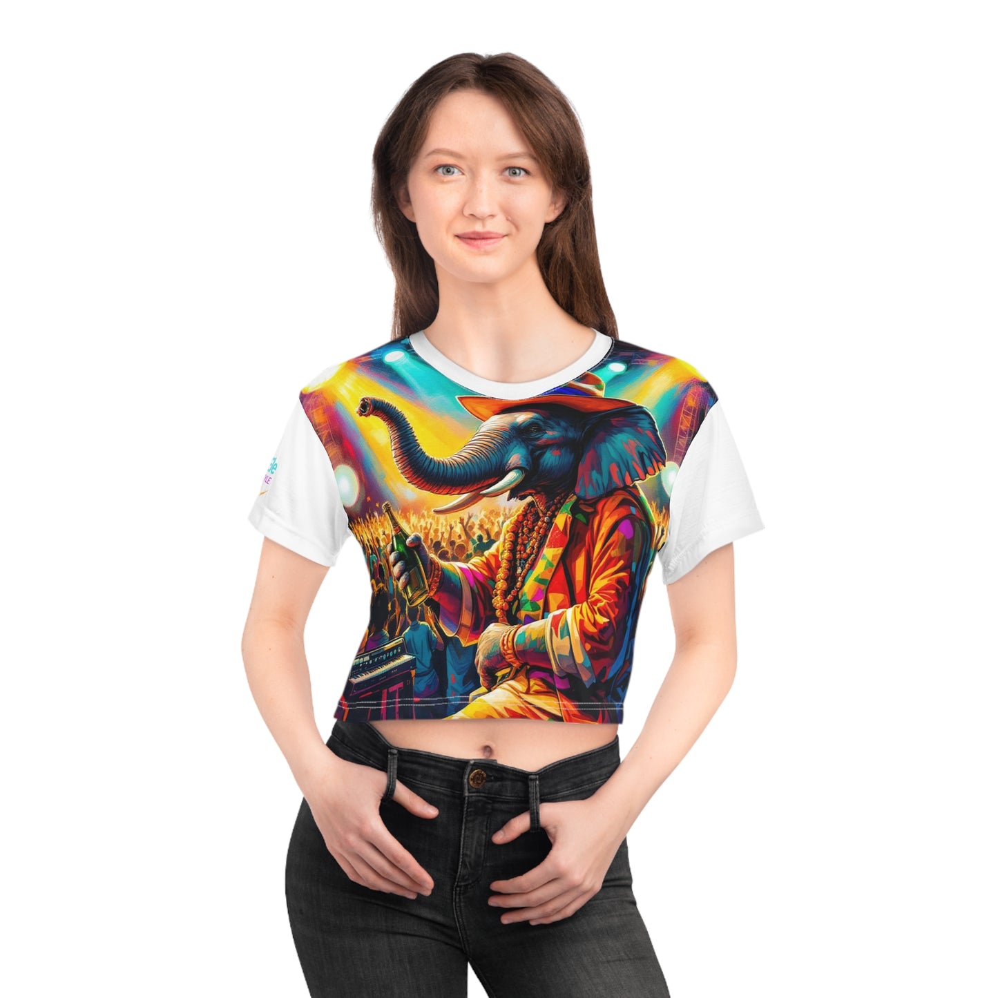 Whimsical Elephant Crop Tee - The Festival Headliner !