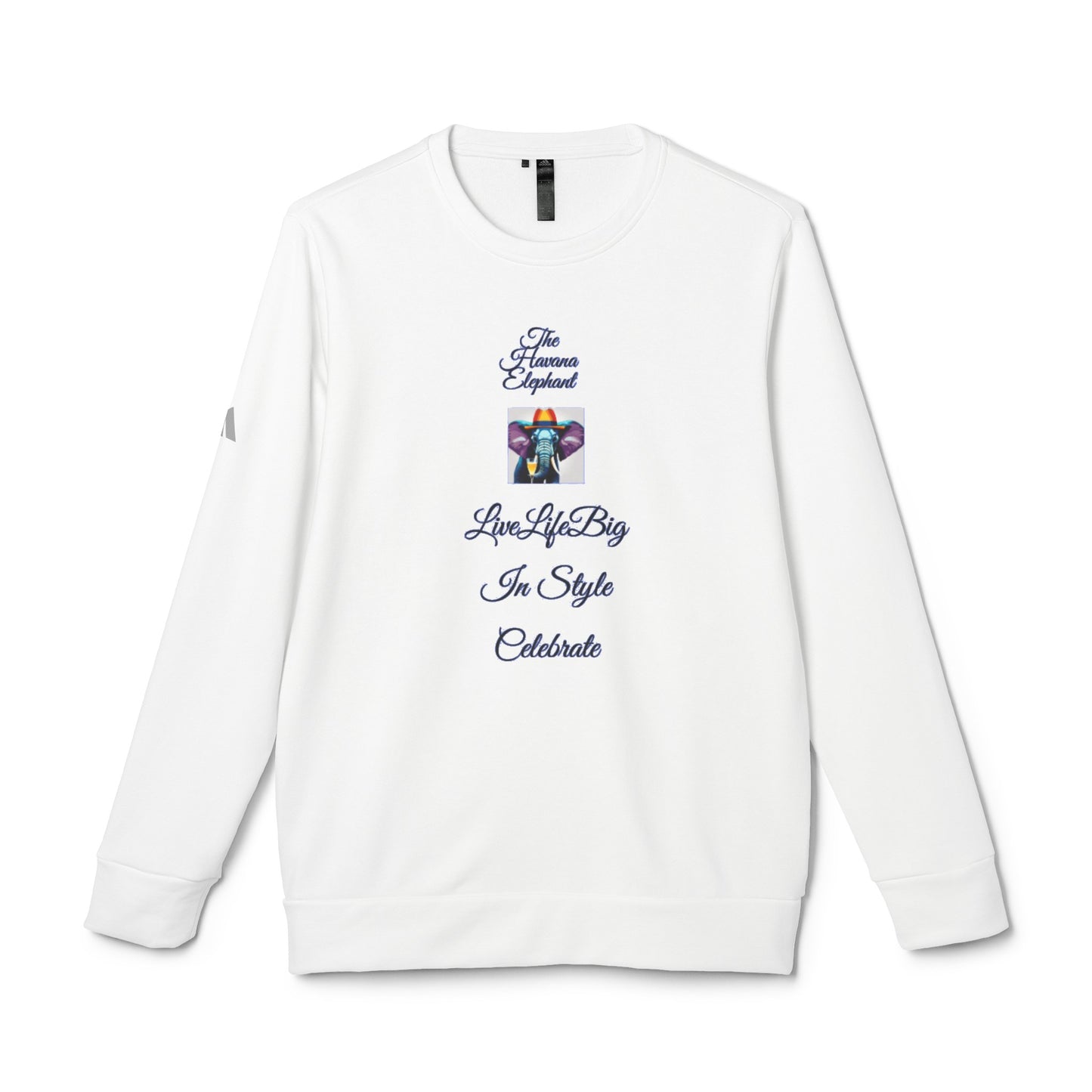 A Adidas® Eco-Sweatshirt Havana Elephant unisex crew neck  | Live Life Big"