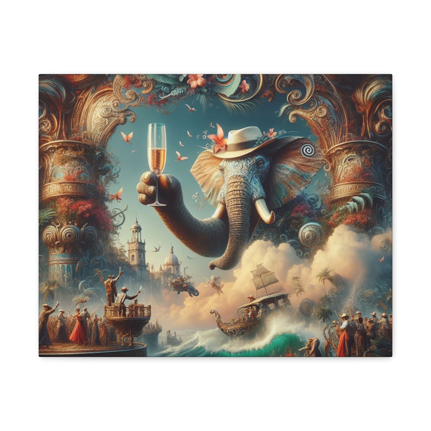 Havana Elephant  - Canvas Gallery Wrap - Havana Elephant - A Fanfare of the Fantastical