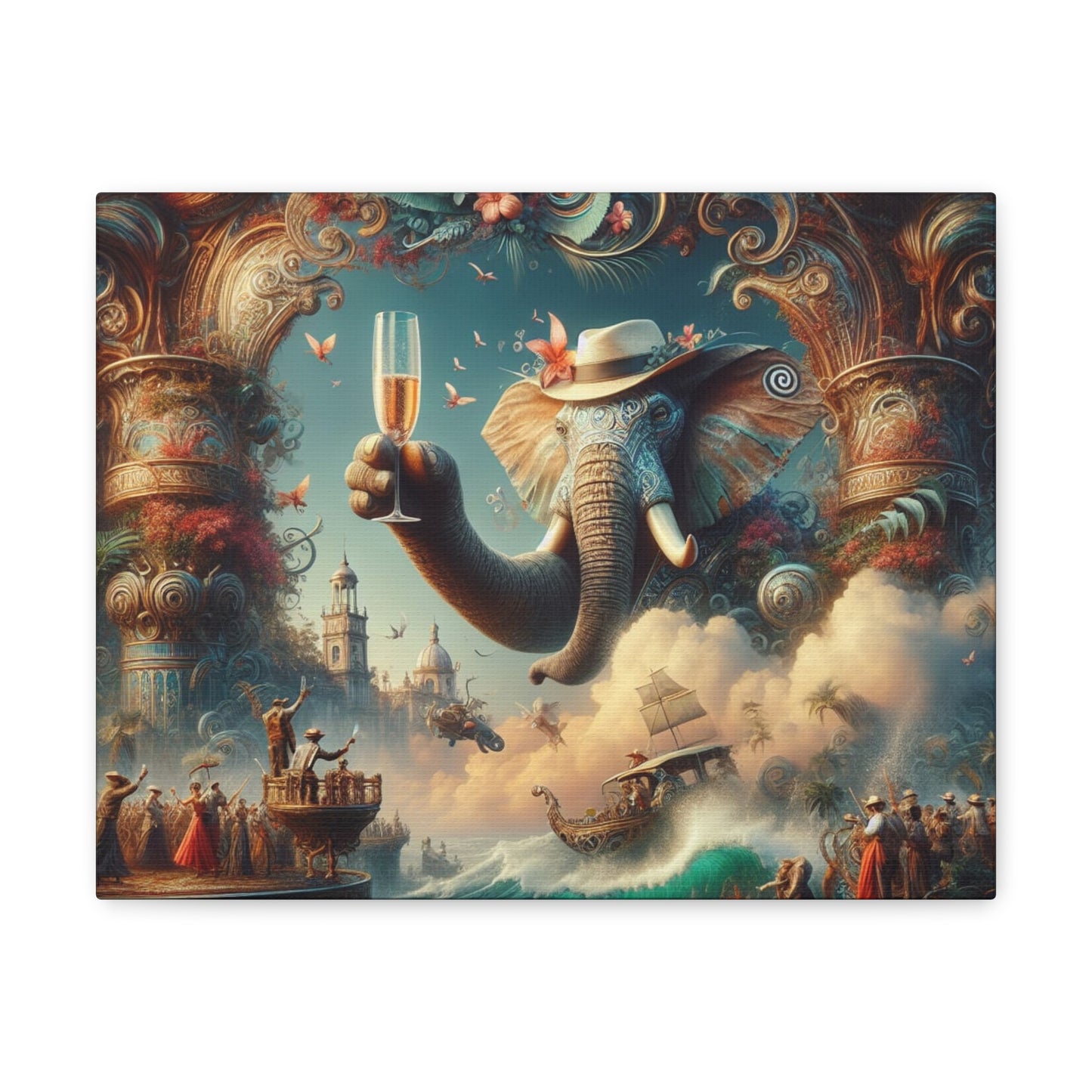 Havana Elephant  - Canvas Gallery Wrap - Havana Elephant - A Fanfare of the Fantastical