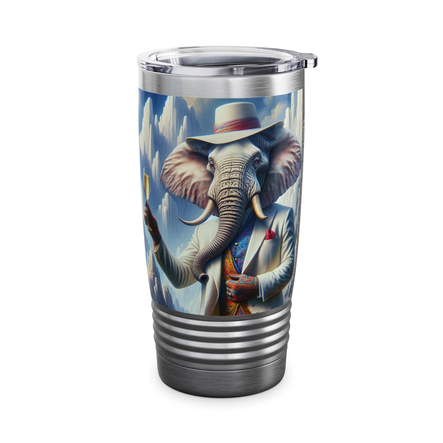 Ringneck Tumbler, 20oz -Havana Elephant - The Wall Street Titan & The Distinguished Pachyderm's Toast