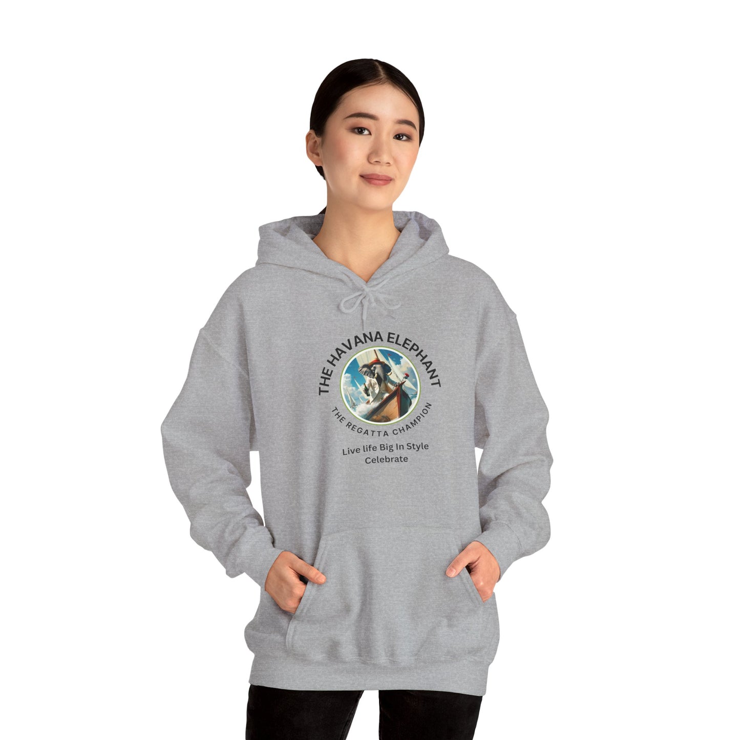 Sweatshirt -  Heavy Blend Hooded  - Havana Elephant -The Regatta Champion