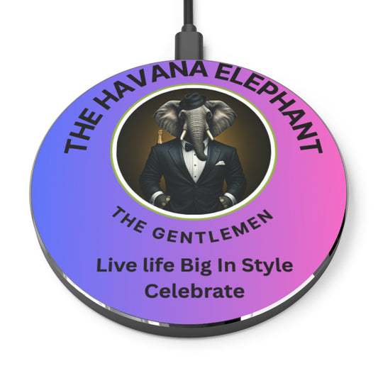 Wireless Charger - Elegant Havana Elephant  Fast Charging with Stylish Design
