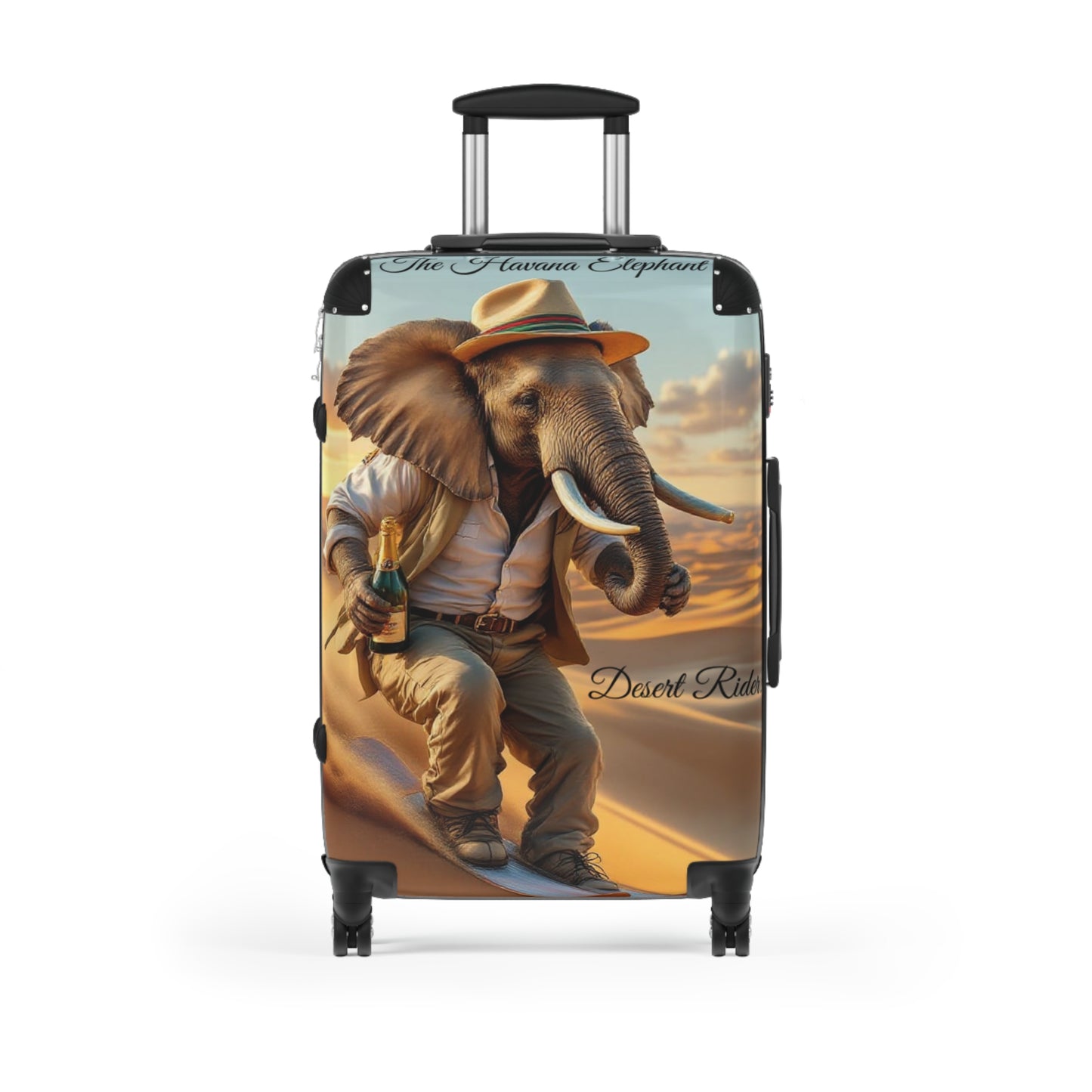 Havana Elephant Suitcase - The Desert Rider (Captioned)