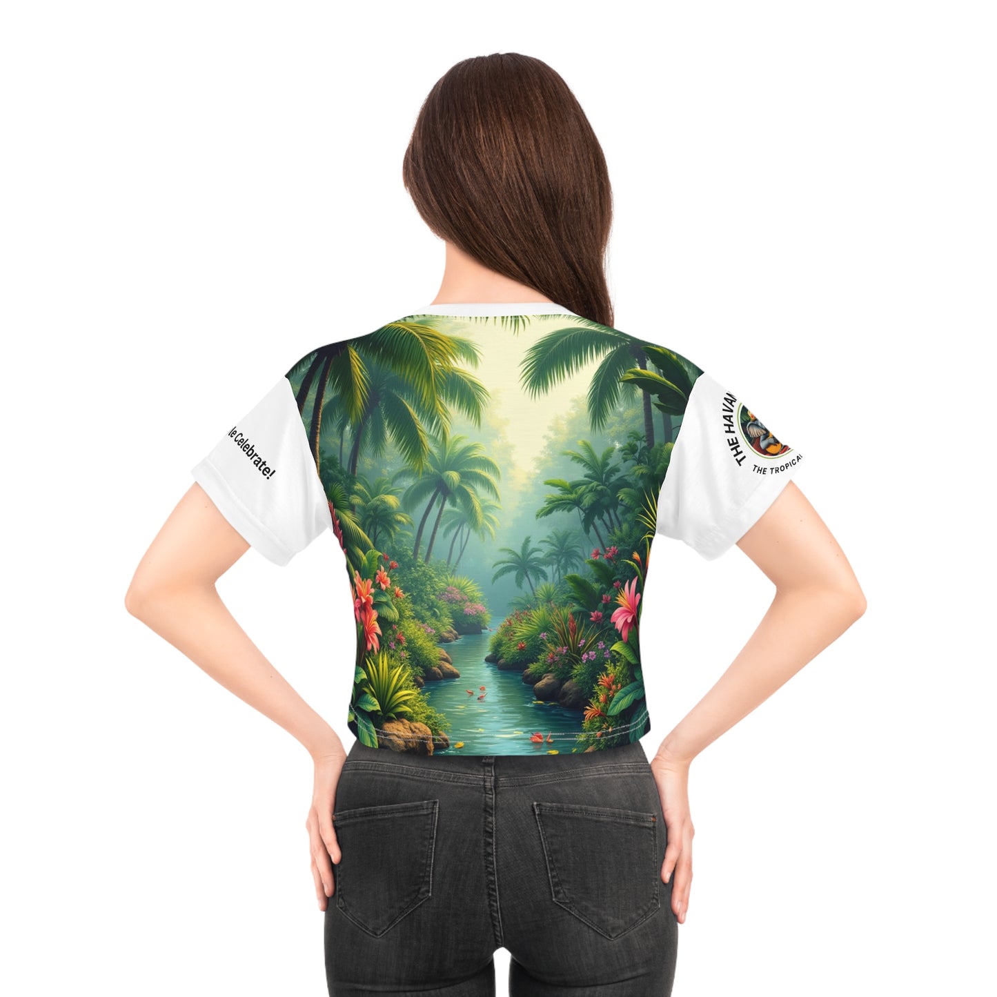 Whimsical Elephant Crop Tee - The Tropical Guitarist