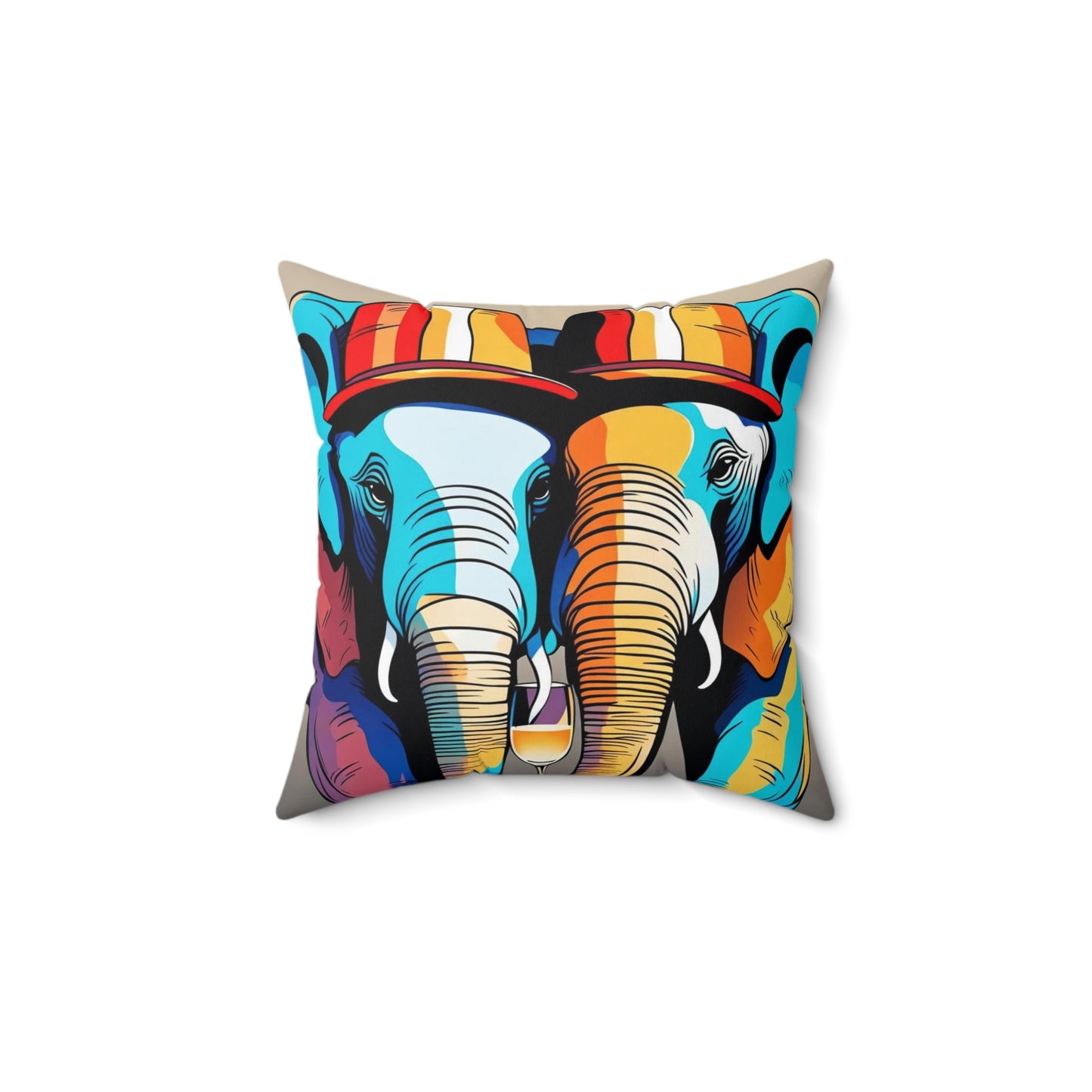 Havana Elephant branded - Spun Polyester Square Pillow