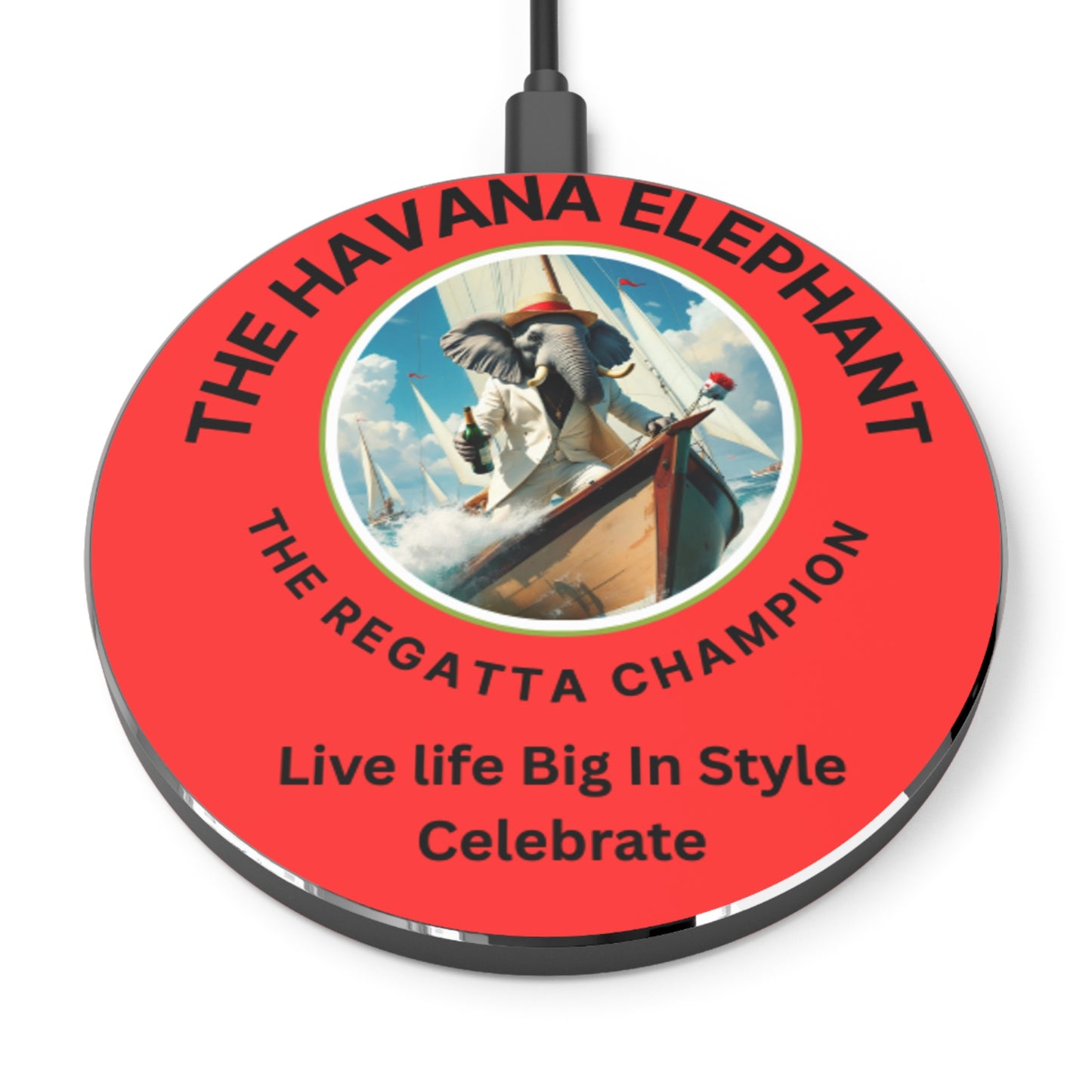 Wireless Charger - Elegant Havana Elephant  Fast Charging with Stylish Design
