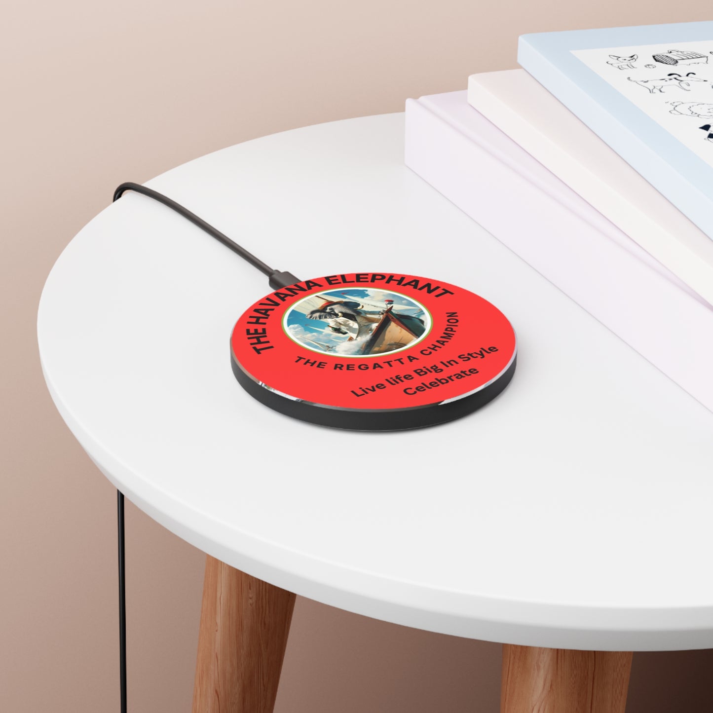 Wireless Charger - Elegant Havana Elephant  Fast Charging with Stylish Design