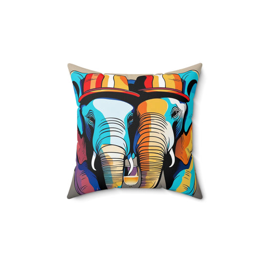Havana Elephant branded - Spun Polyester Square Pillow