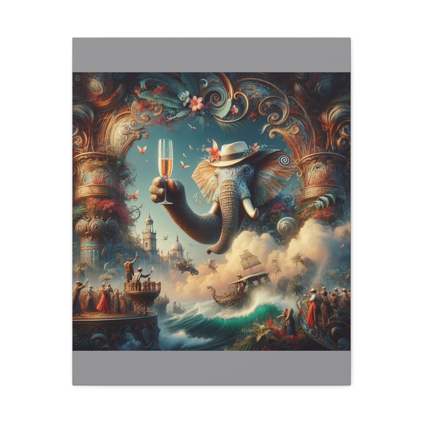 Havana Elephant  - Canvas Gallery Wrap - Havana Elephant - A Fanfare of the Fantastical