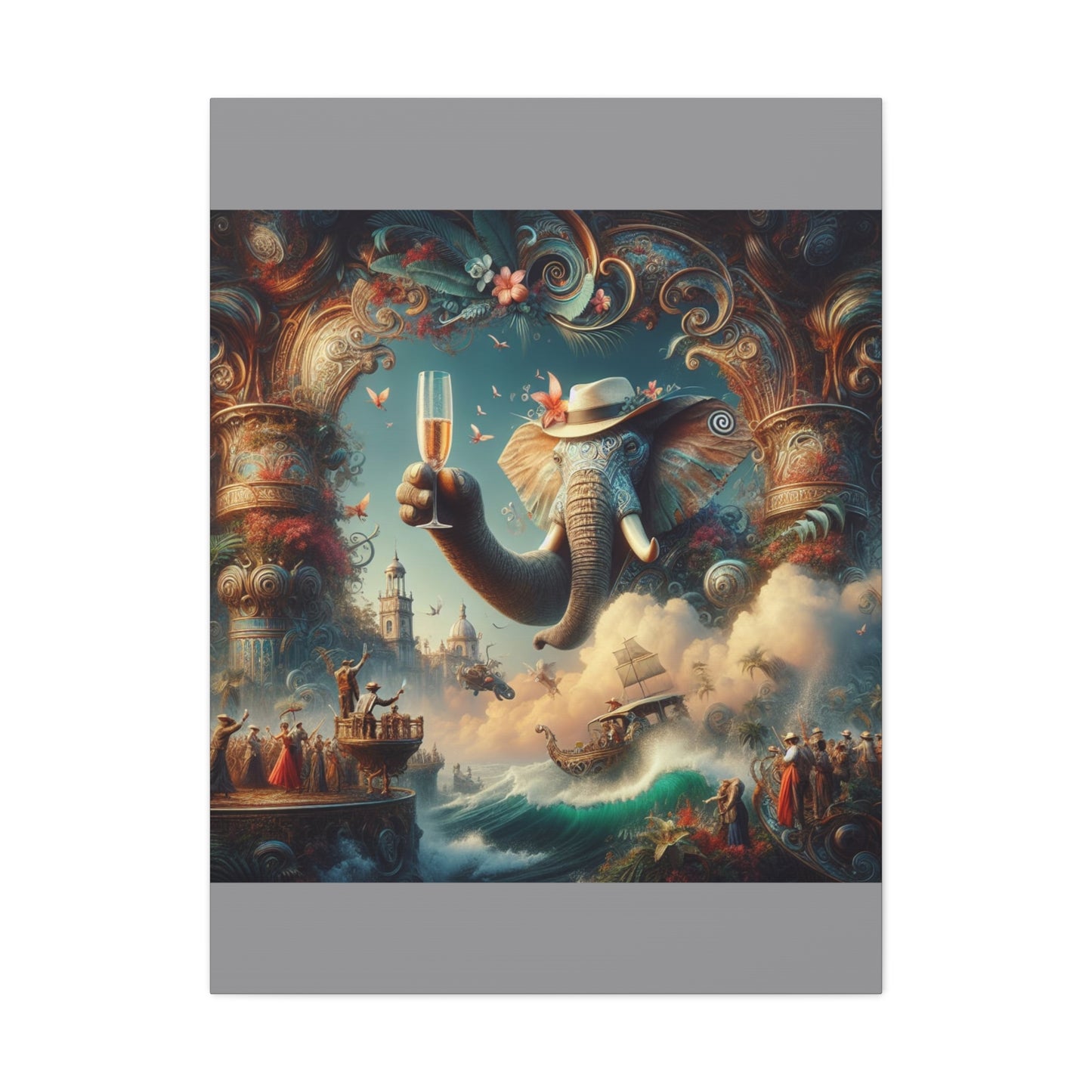 Havana Elephant  - Canvas Gallery Wrap - Havana Elephant - A Fanfare of the Fantastical
