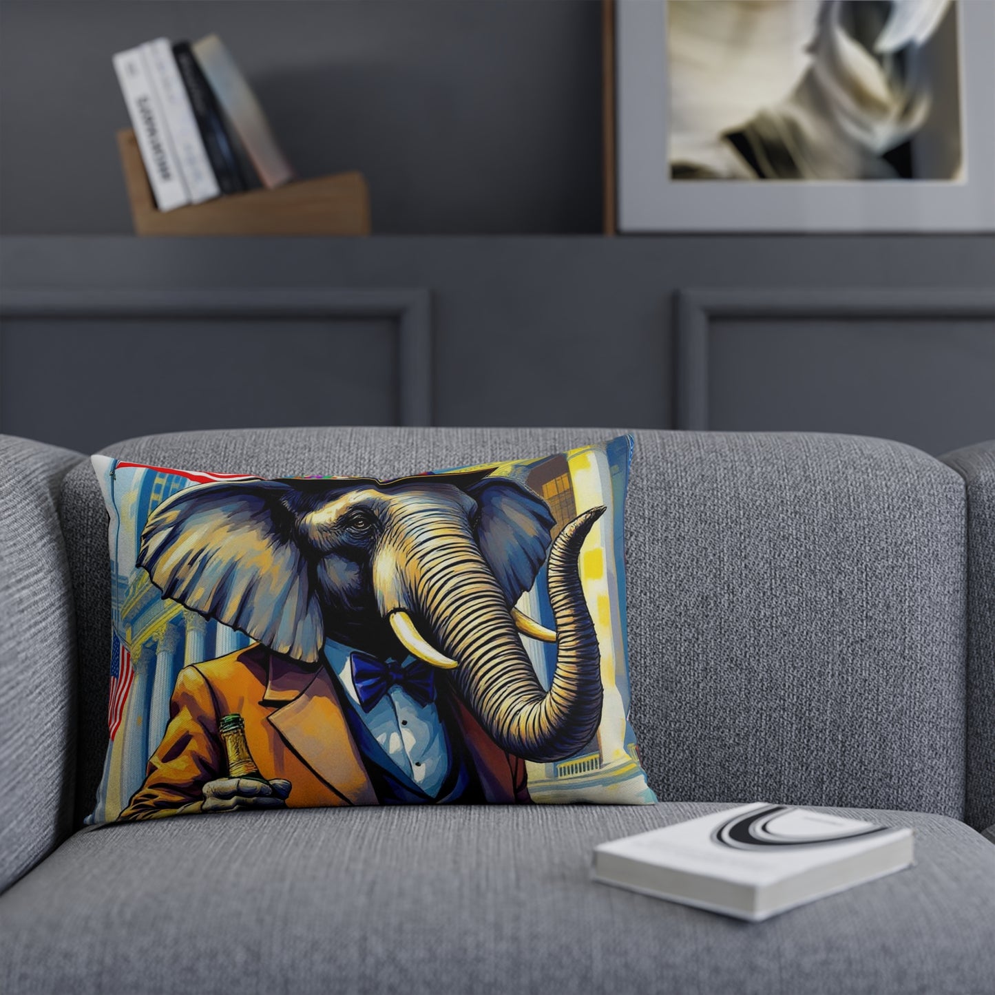 Cushion -Havana Elephant - The wall Street Titan and The Manhattan Socialite