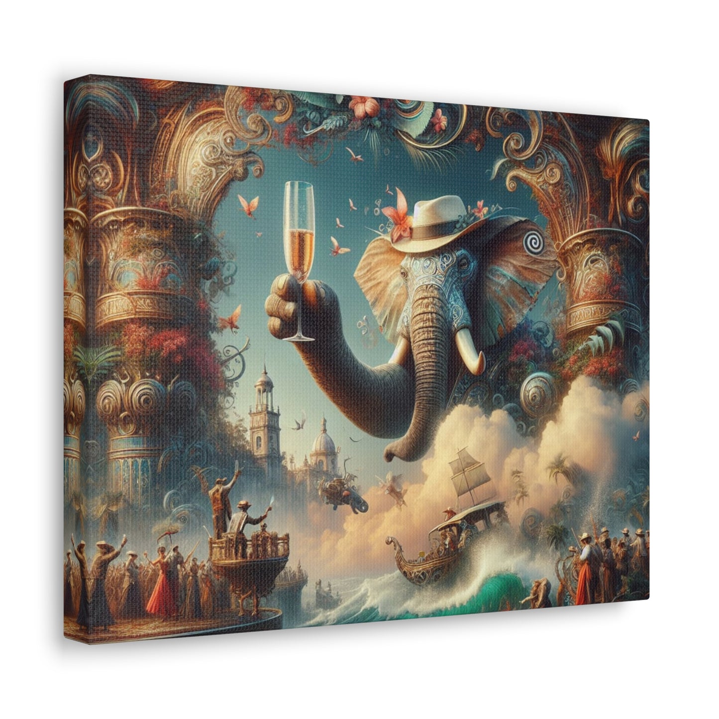 Havana Elephant  - Canvas Gallery Wrap - Havana Elephant - A Fanfare of the Fantastical