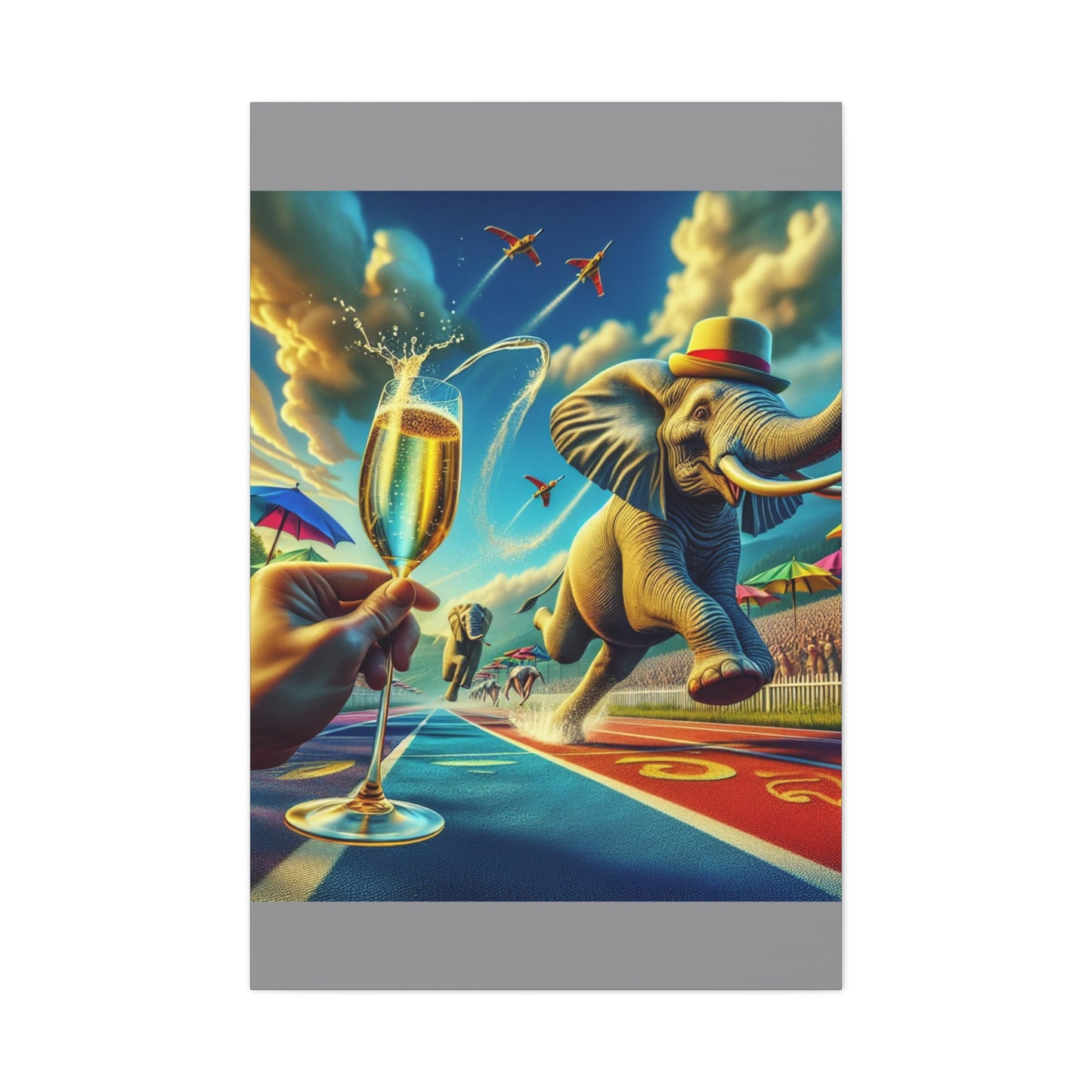 Canvas Gallery Wrap - The Havana Elephant 100 metre dash!