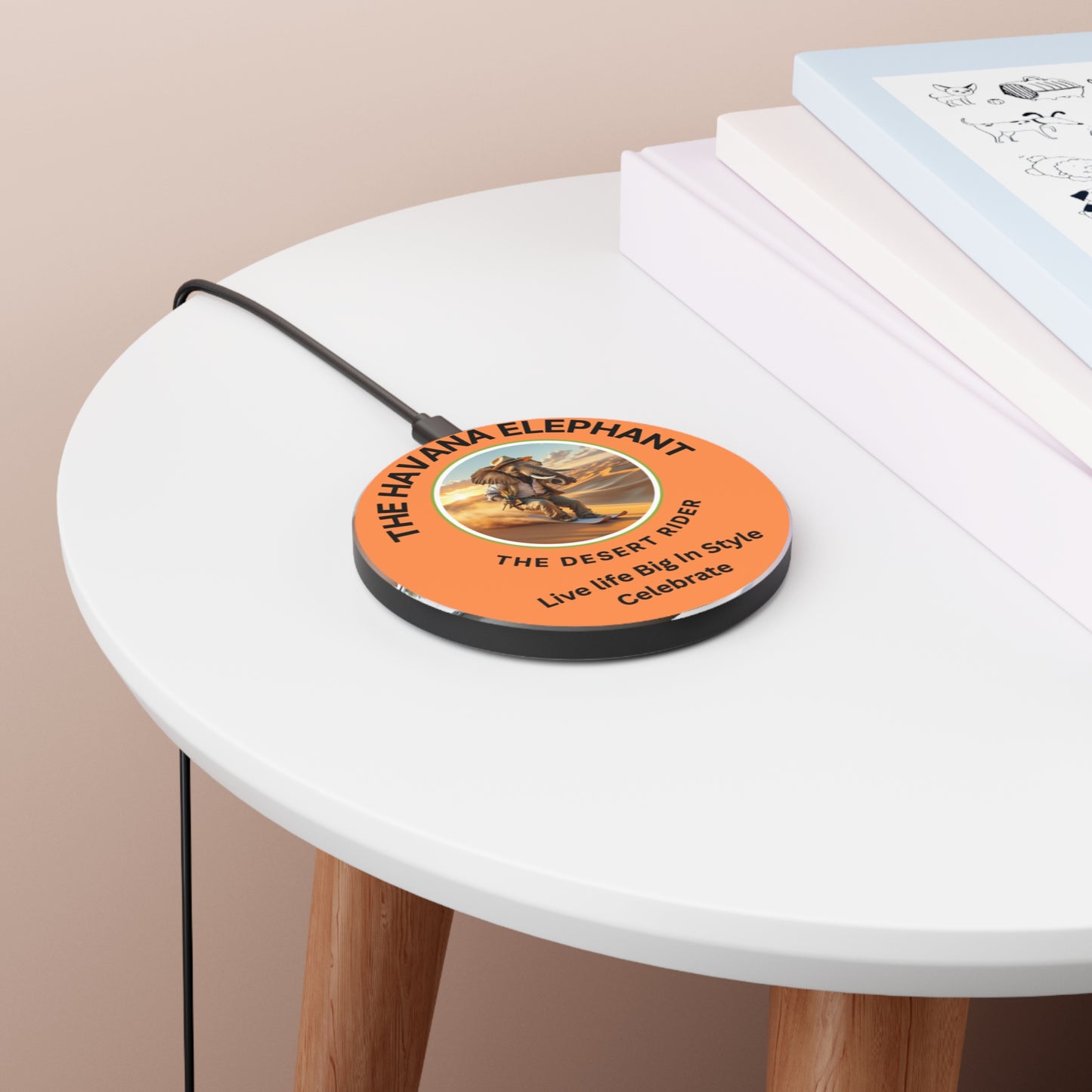 Wireless Charger - Elegant Havana Elephant  Fast Charging with Stylish Design