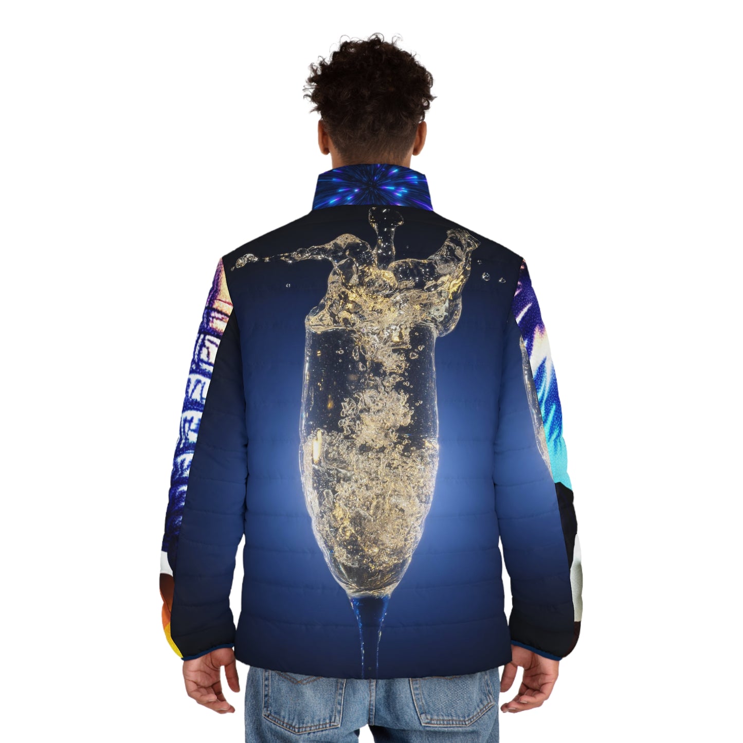 Havana Elephant Men's Puffer Jacket (AOP)