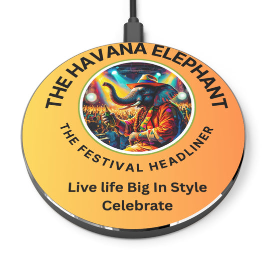 Wireless Charger - Elegant Havana Elephant  Fast Charging with Stylish Design