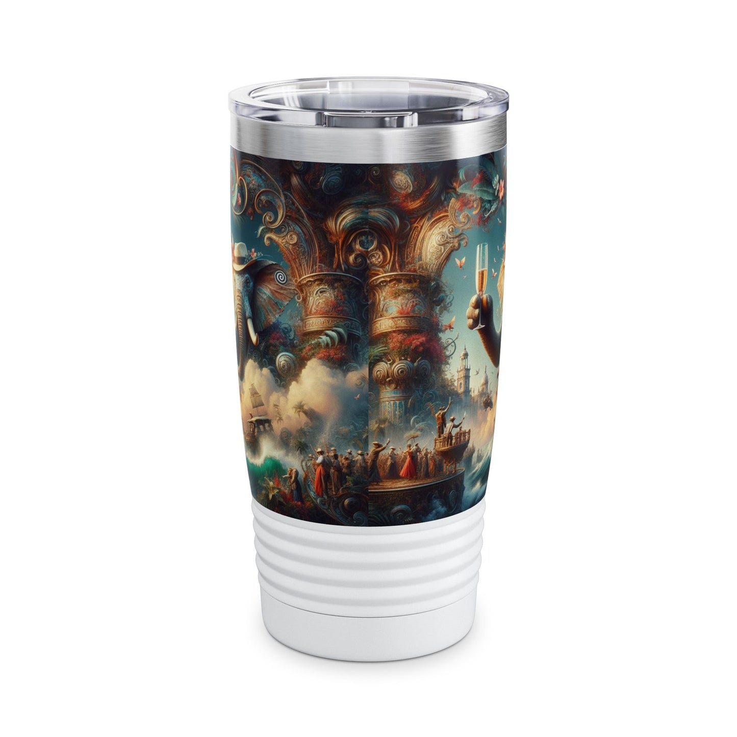 Ringneck Tumbler, 20oz  - Havana Elephant - The Pachyderm's Grand Voyage
