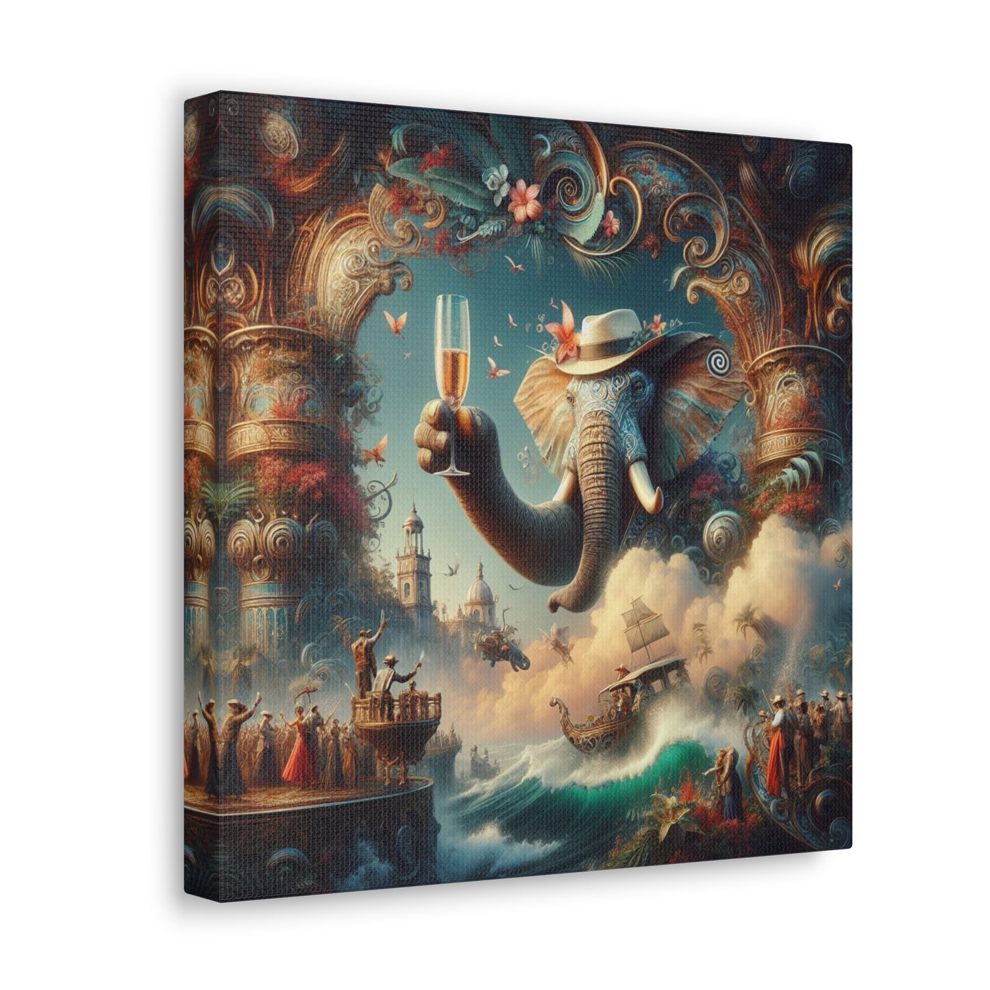 Havana Elephant  - Canvas Gallery Wrap - Havana Elephant - A Fanfare of the Fantastical