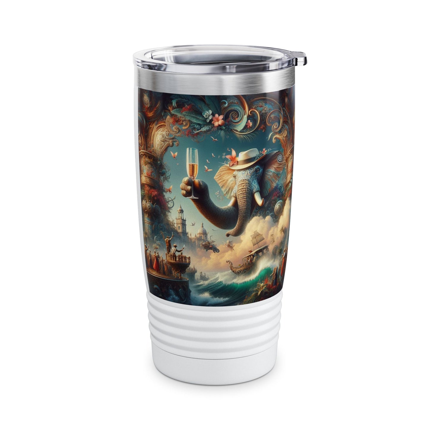 Ringneck Tumbler, 20oz  - Havana Elephant - The Pachyderm's Grand Voyage