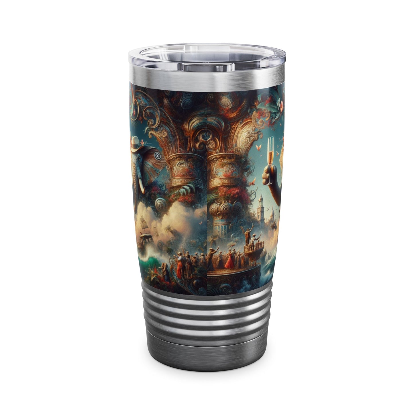 Ringneck Tumbler, 20oz  - Havana Elephant - The Pachyderm's Grand Voyage