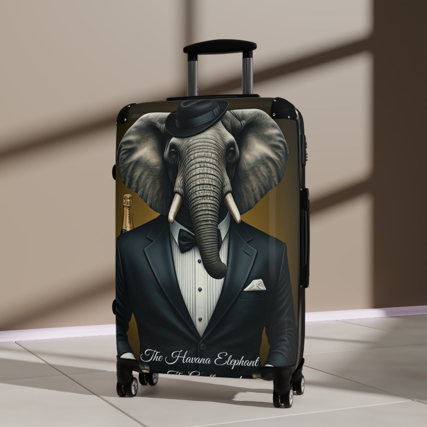 Havana Elephant Suitcase - The Gentlemen (Captioned)