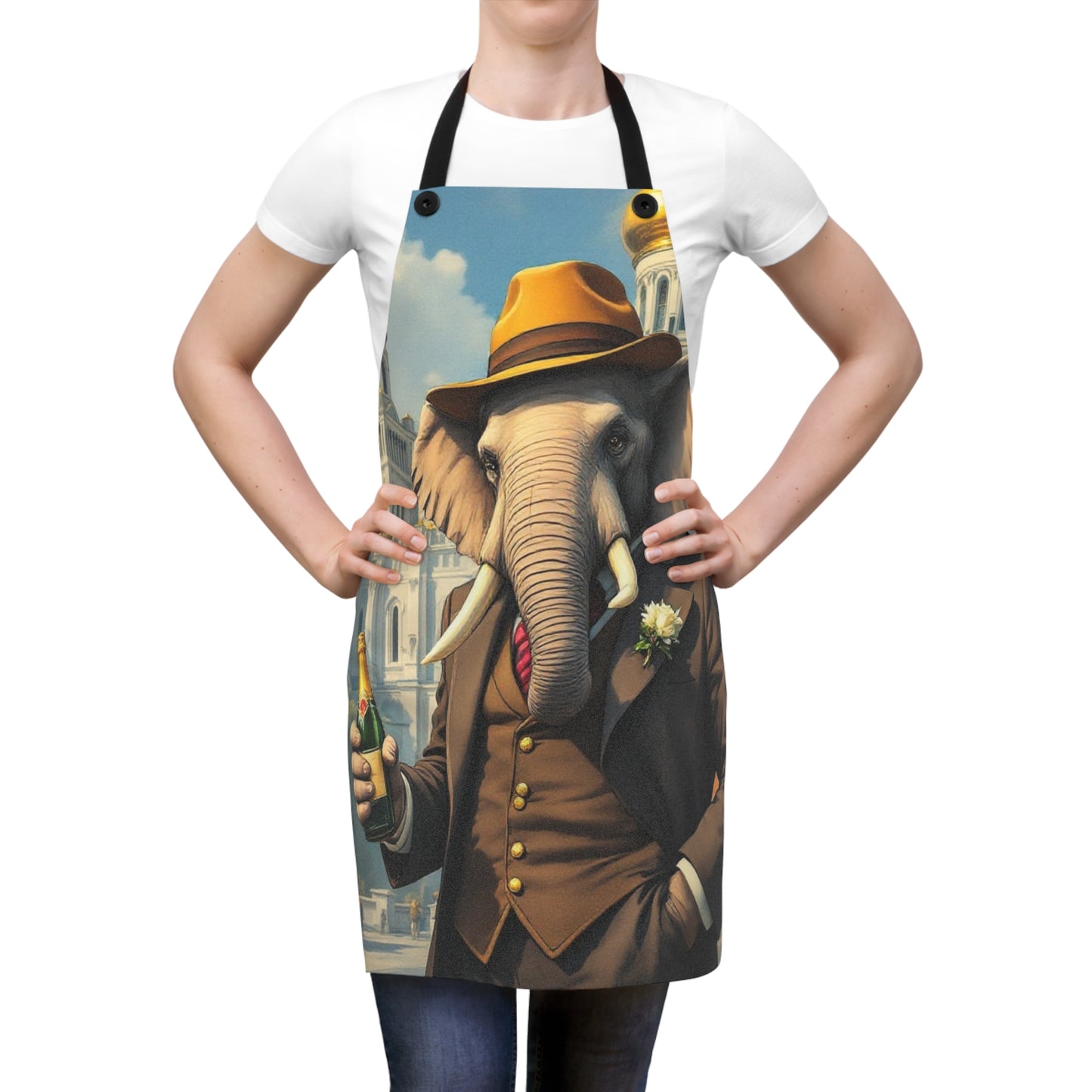 Apron - Havana Elephant themed Apron (AOP) - The Moscow Aristocrat