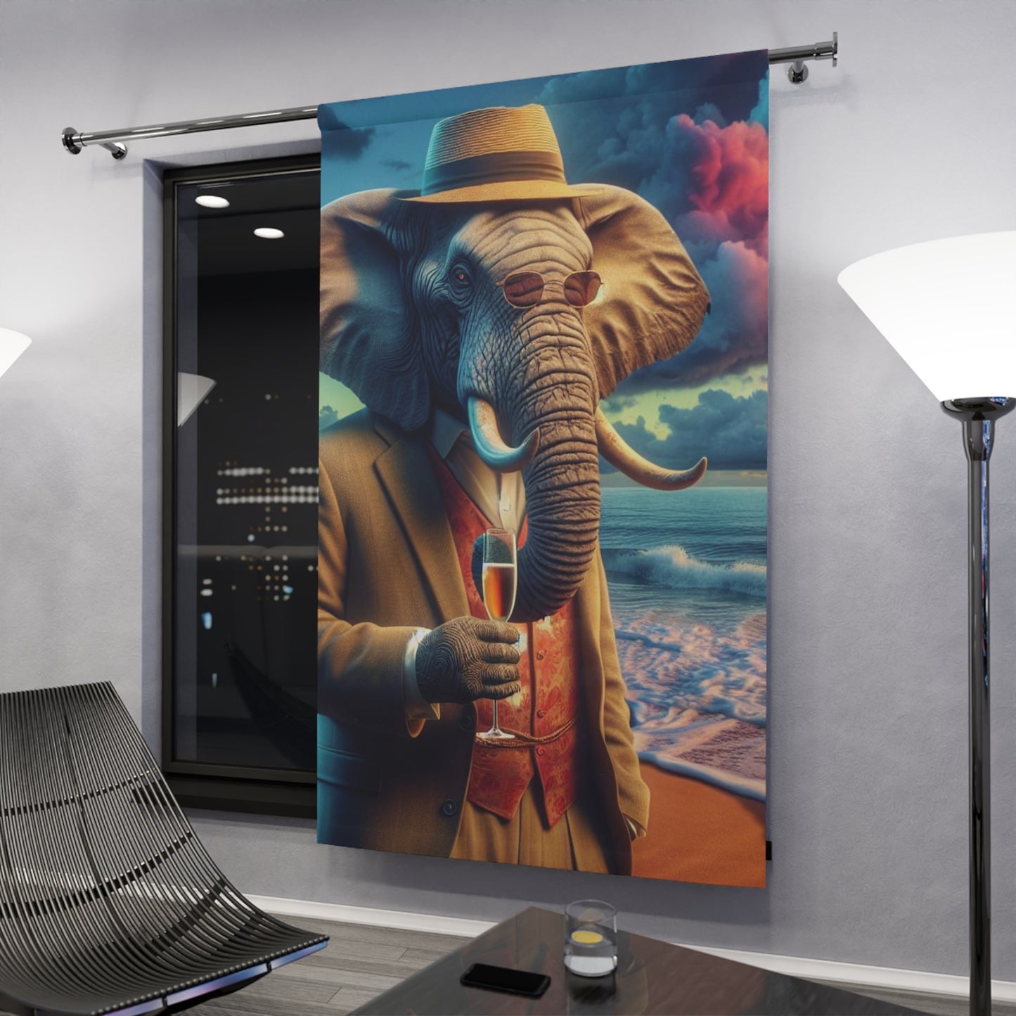 Havan Elephant Window Curtains (1 Piece)