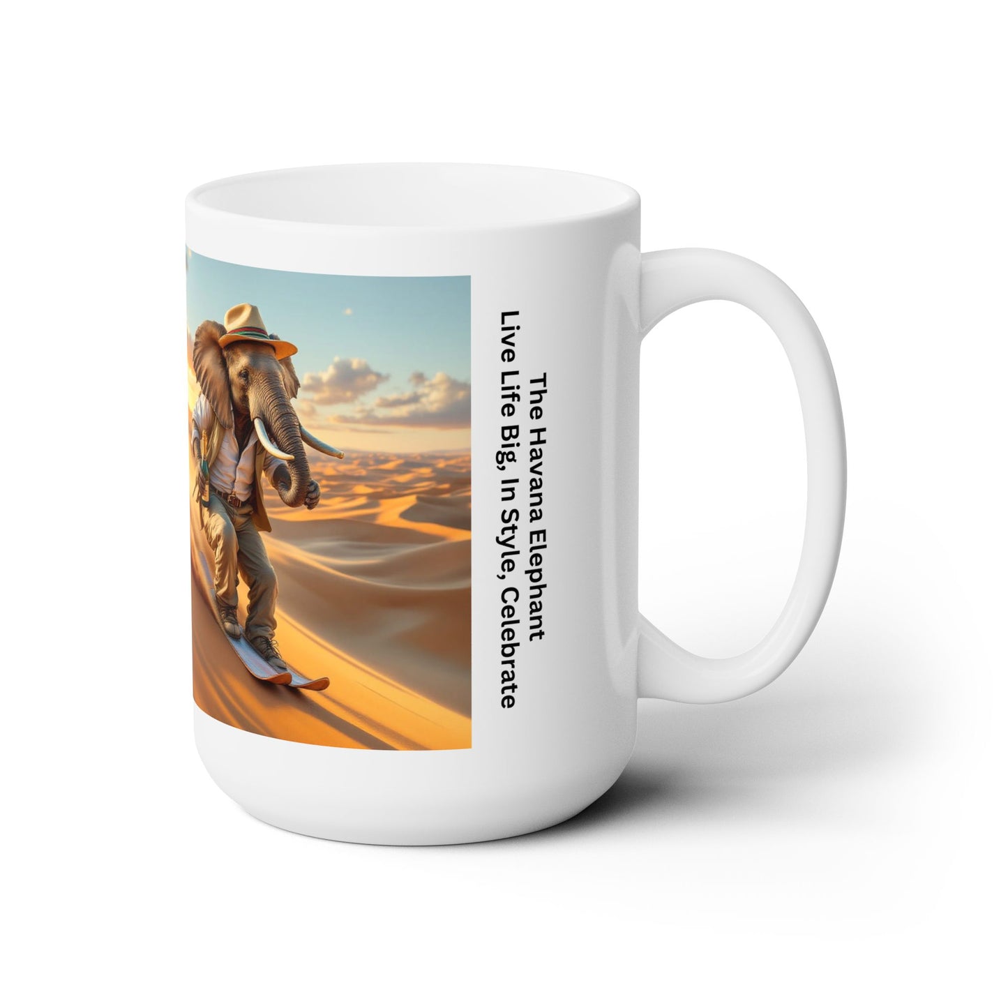 Ceramic Mug 15oz -Havana Elephant - The Desert Rider & The Park Roller