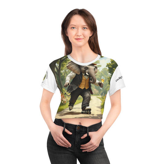 Whimsical Elephant Crop Tee - The Park Roller