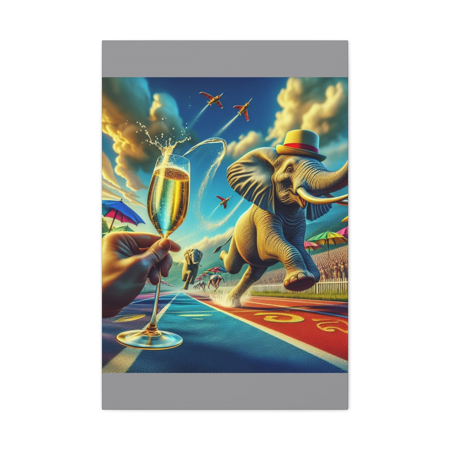 Canvas Gallery Wrap - The Havana Elephant 100 metre dash!