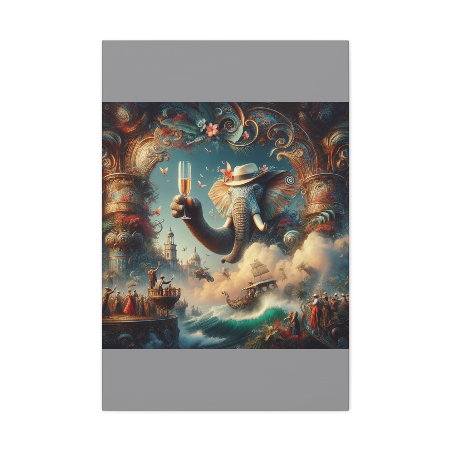 Havana Elephant  - Canvas Gallery Wrap - Havana Elephant - A Fanfare of the Fantastical