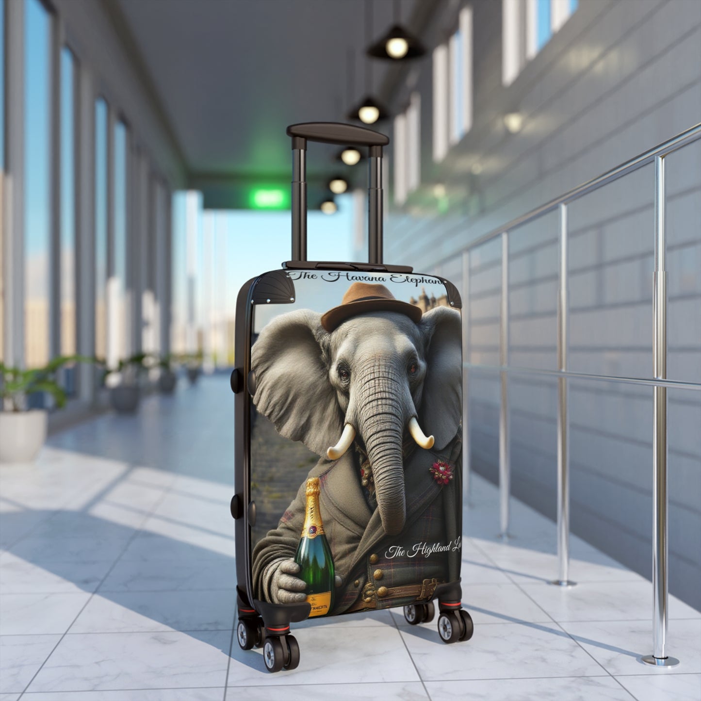 A Havana Elephant Suitcase - The Highland Laird (Captioned)