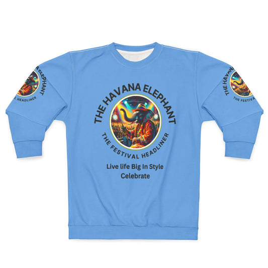 Havana Elephant Unisex Sweatshirt - Funky Casual Crewneck for Year-Round Festivals