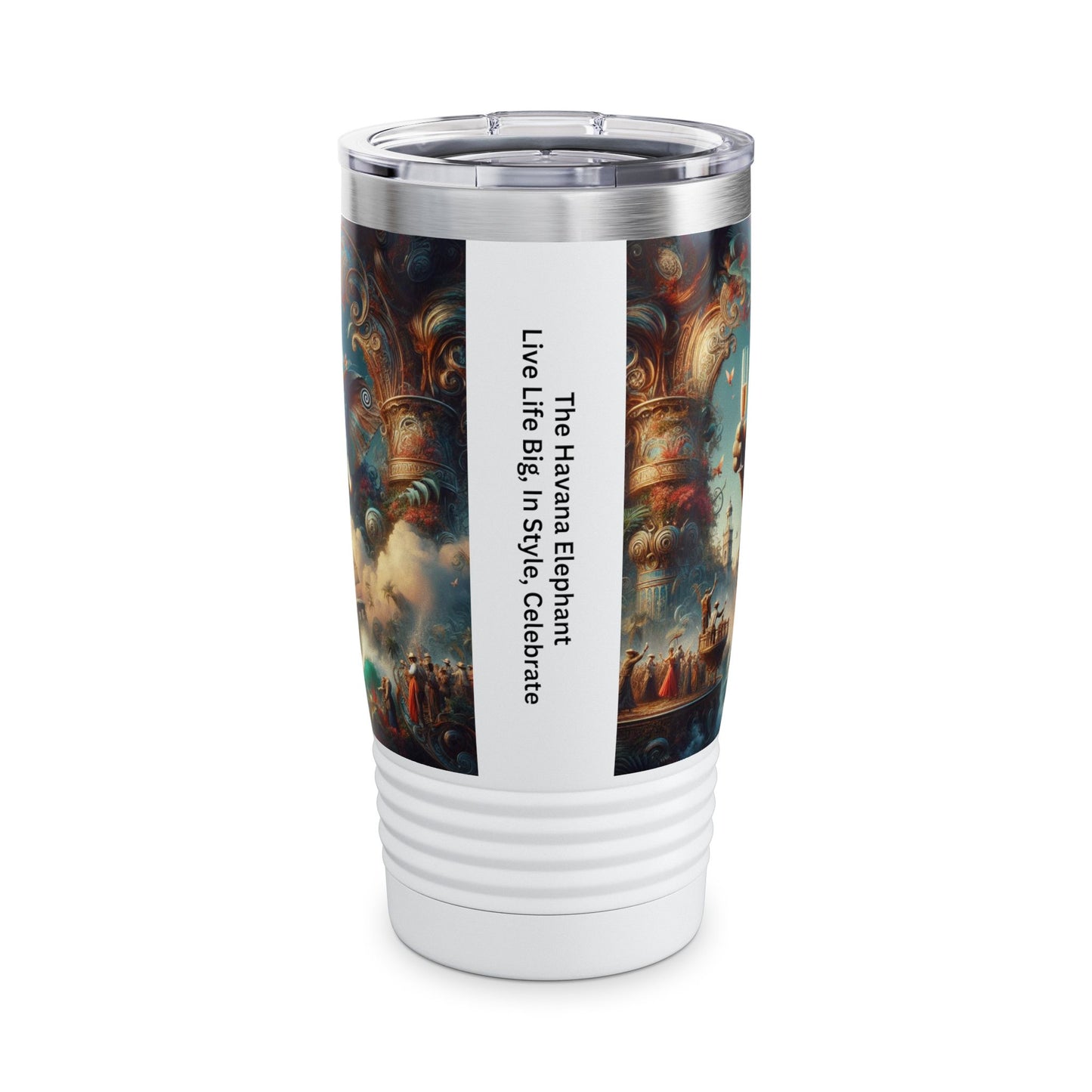 Ringneck Tumbler, 20oz  - Havana Elephant - The Pachyderm's Grand Voyage