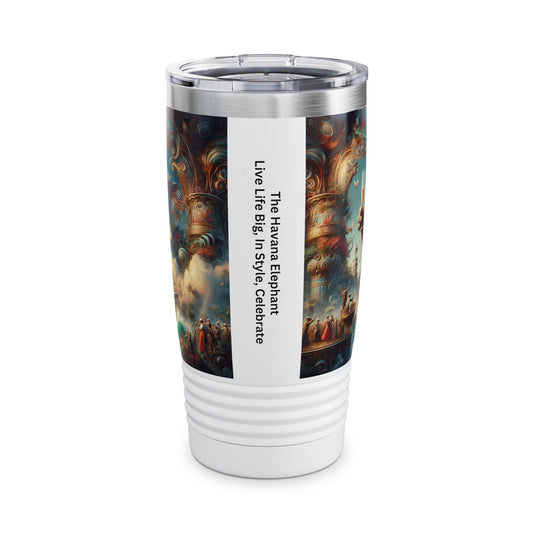 Ringneck Tumbler, 20oz  - Havana Elephant - The Pachyderm's Grand Voyage