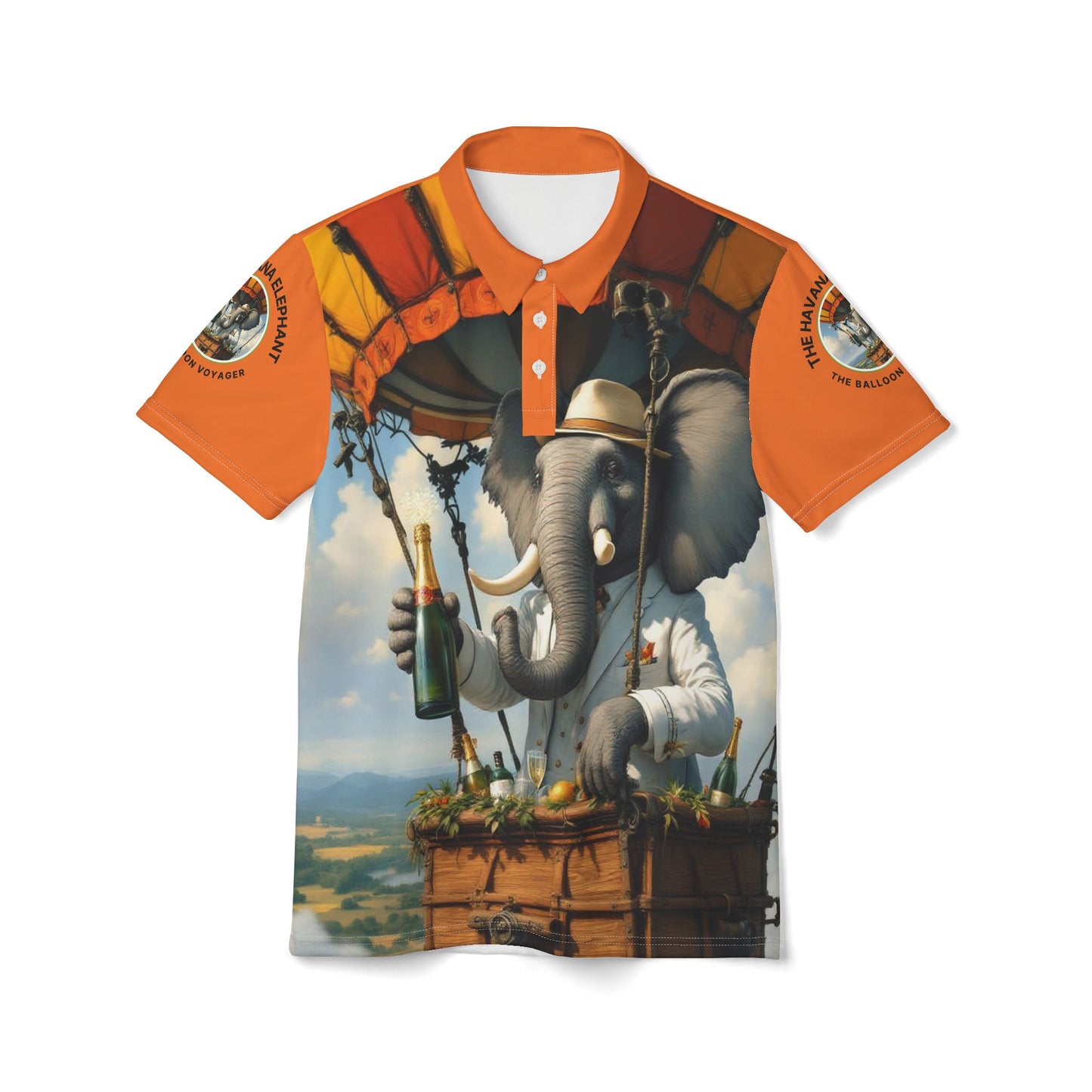 Polo Shirt  Unisex -  The Havana Elephant - The Balloon Voyager