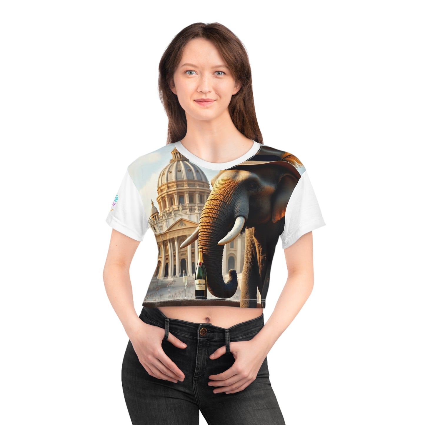 Whimsical Elephant Crop Tee - The Vatican Visitor