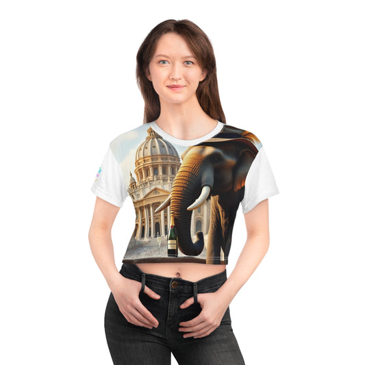 Whimsical Elephant Crop Tee - The Vatican Visitor