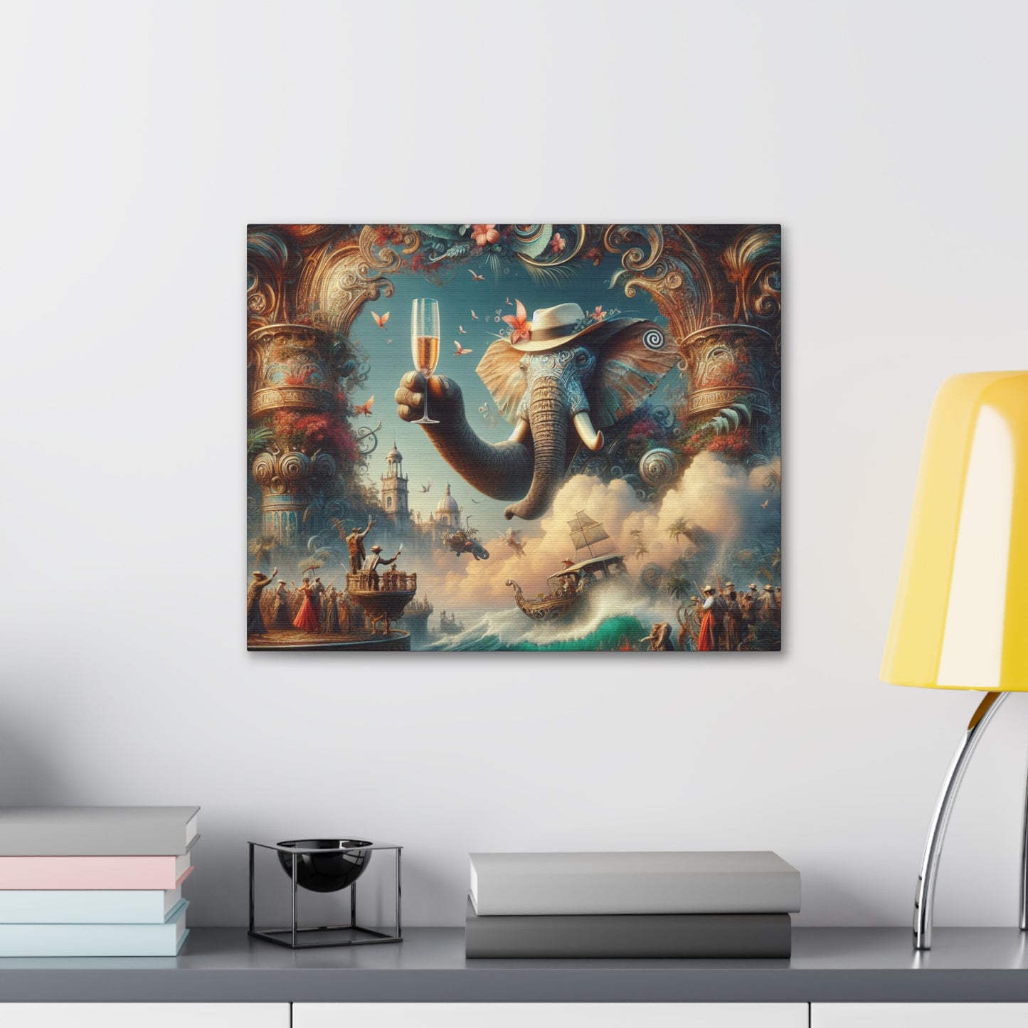 Havana Elephant  - Canvas Gallery Wrap - Havana Elephant - A Fanfare of the Fantastical