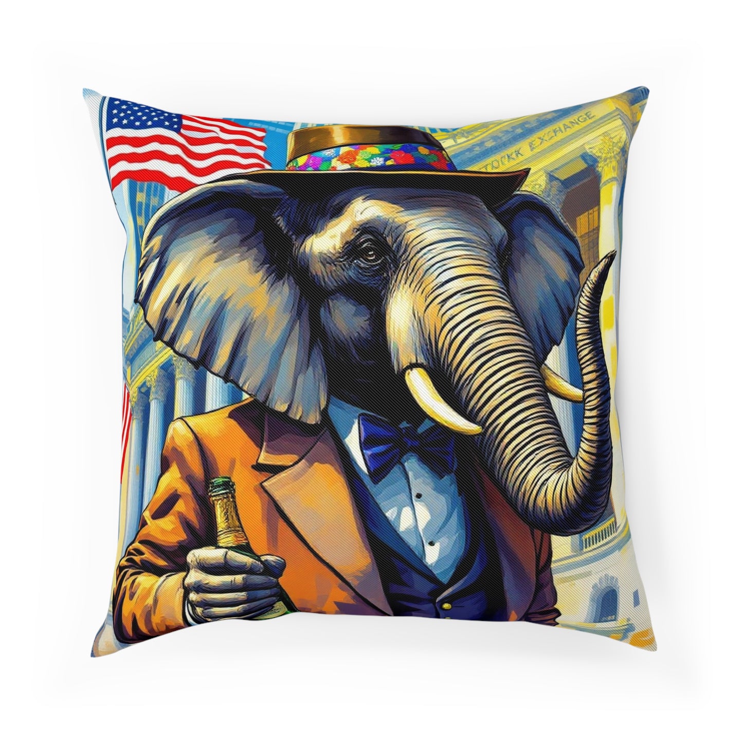 Cushion -Havana Elephant - The wall Street Titan and The Manhattan Socialite