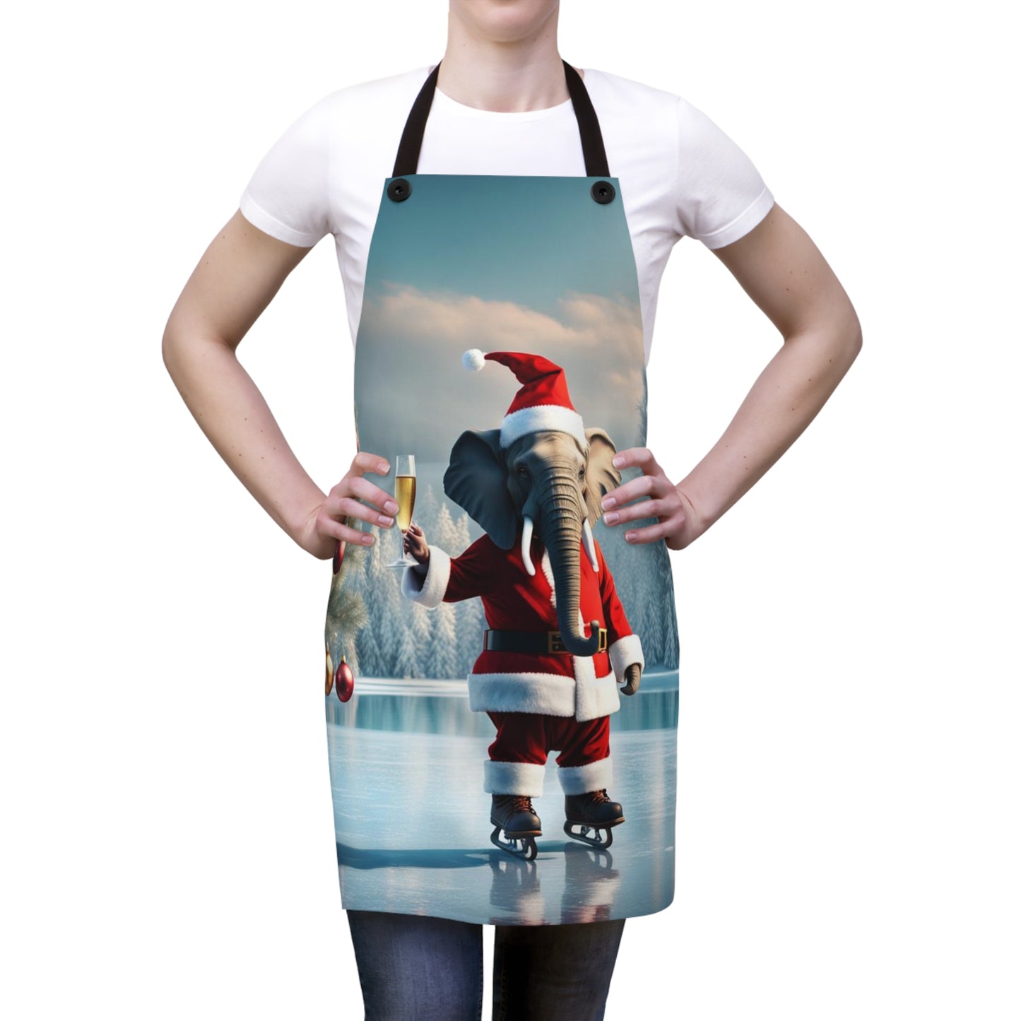 Skating Christmas Havana Elephant Apron (AOP)
