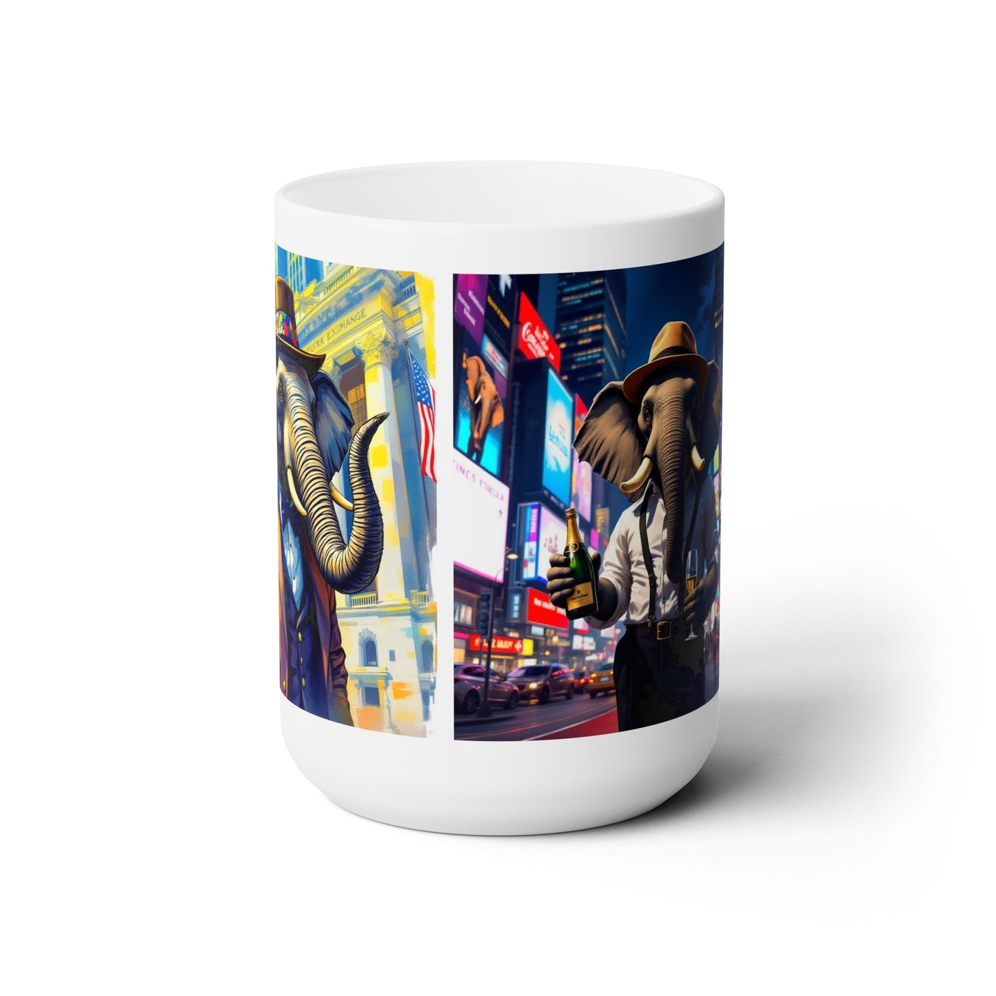 A Ceramic Mug 15oz -Havana Elephant - The Wall Street Titan & The Manhattan Socialite