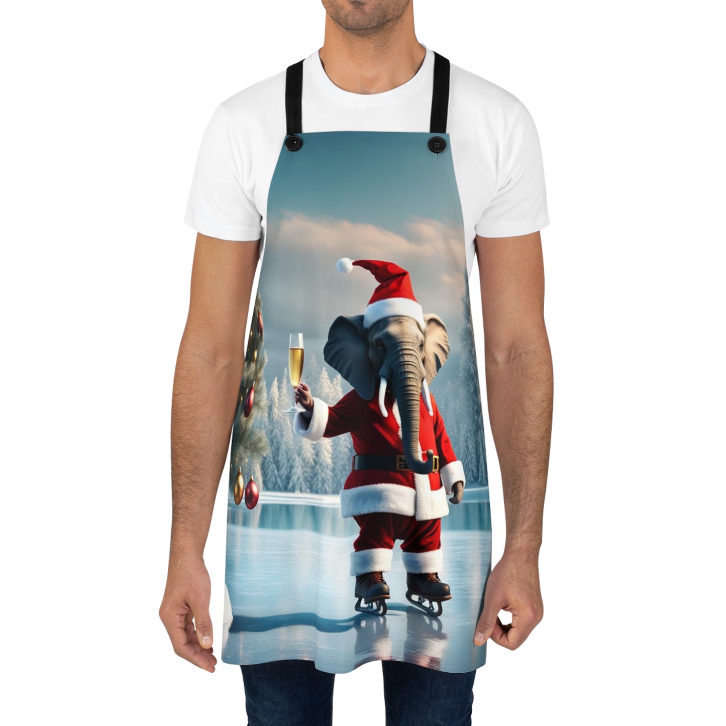 Skating Christmas Havana Elephant Apron (AOP)