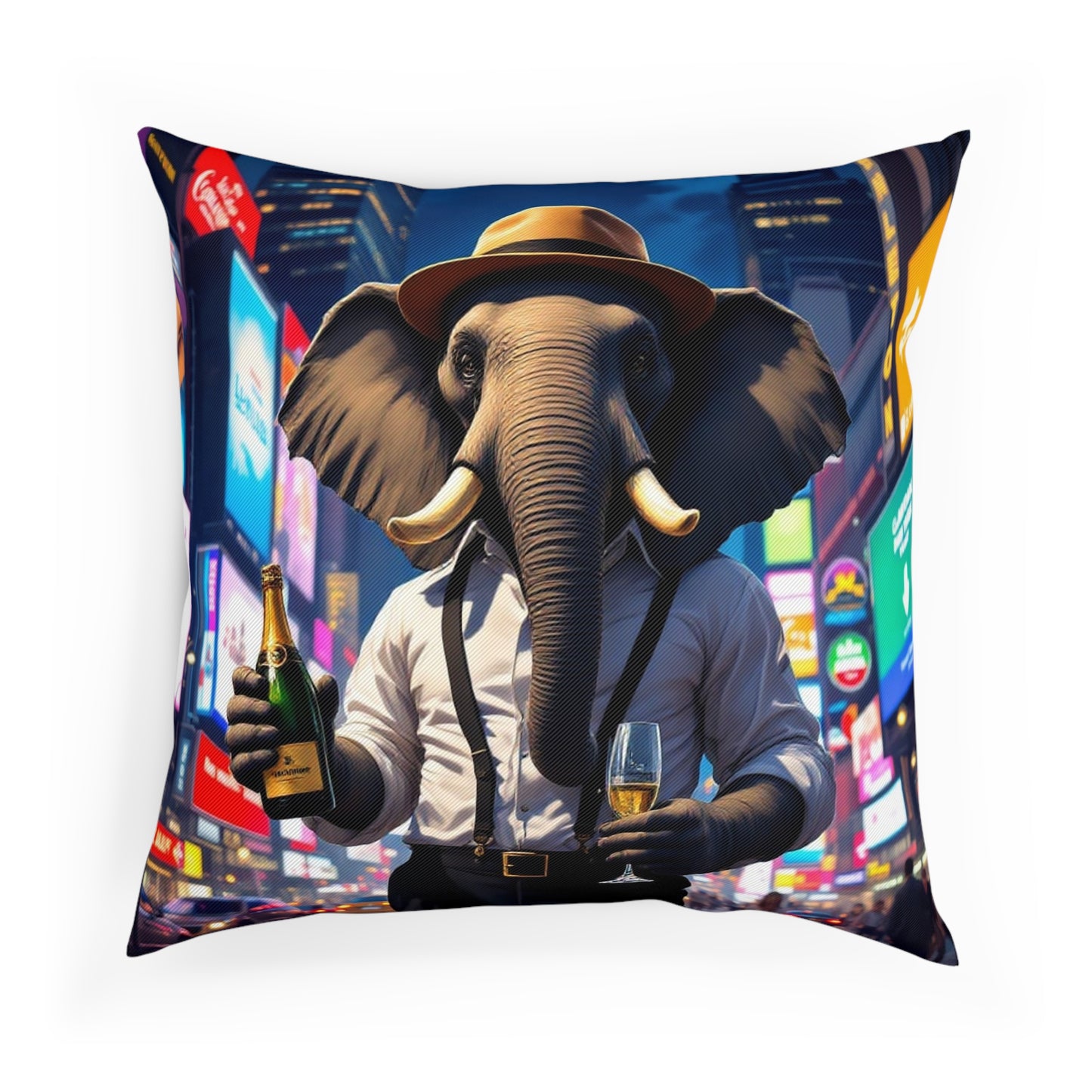 Cushion -Havana Elephant - The wall Street Titan and The Manhattan Socialite