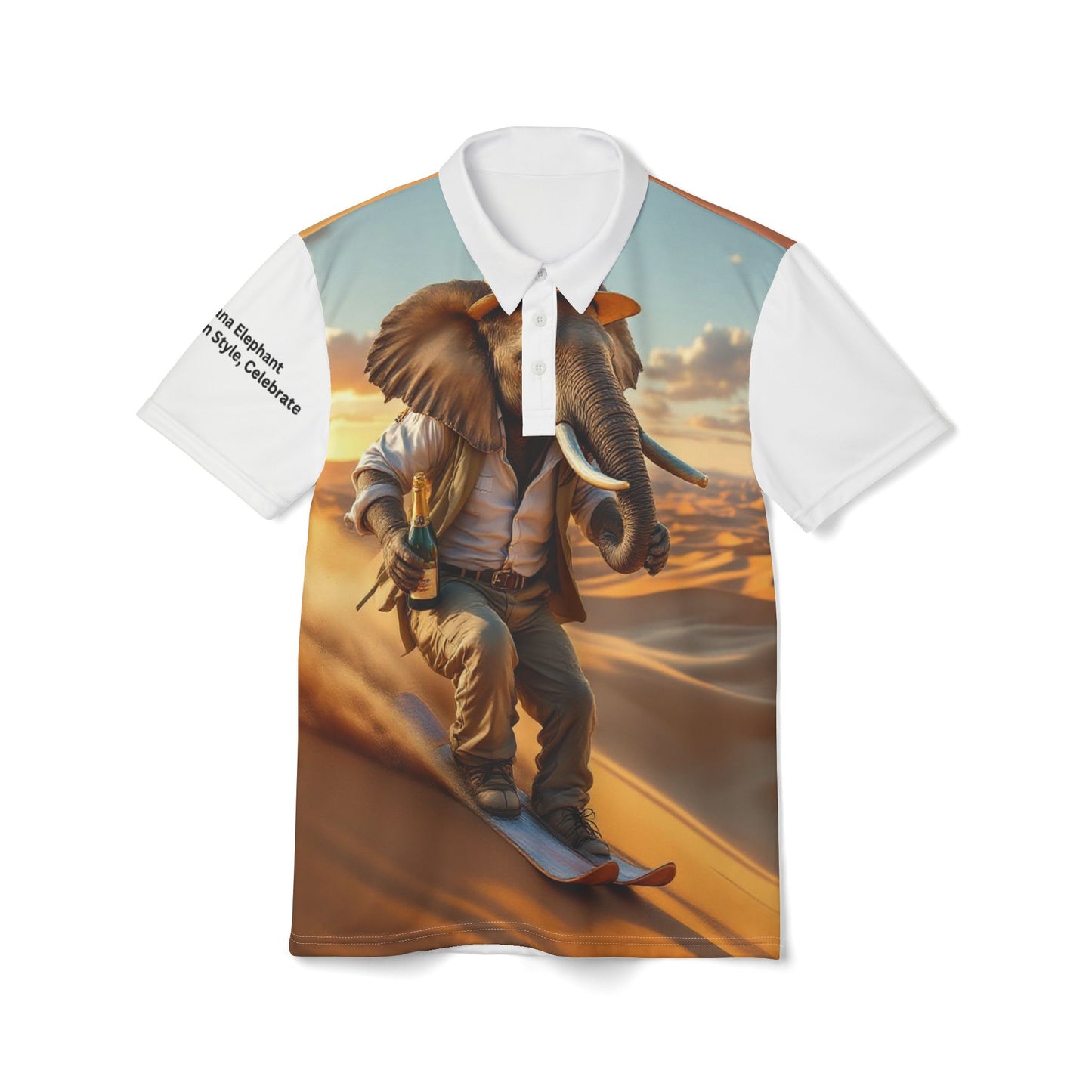 Stylish Elephant Print Unisex Polo Shirt - The Desert Rider