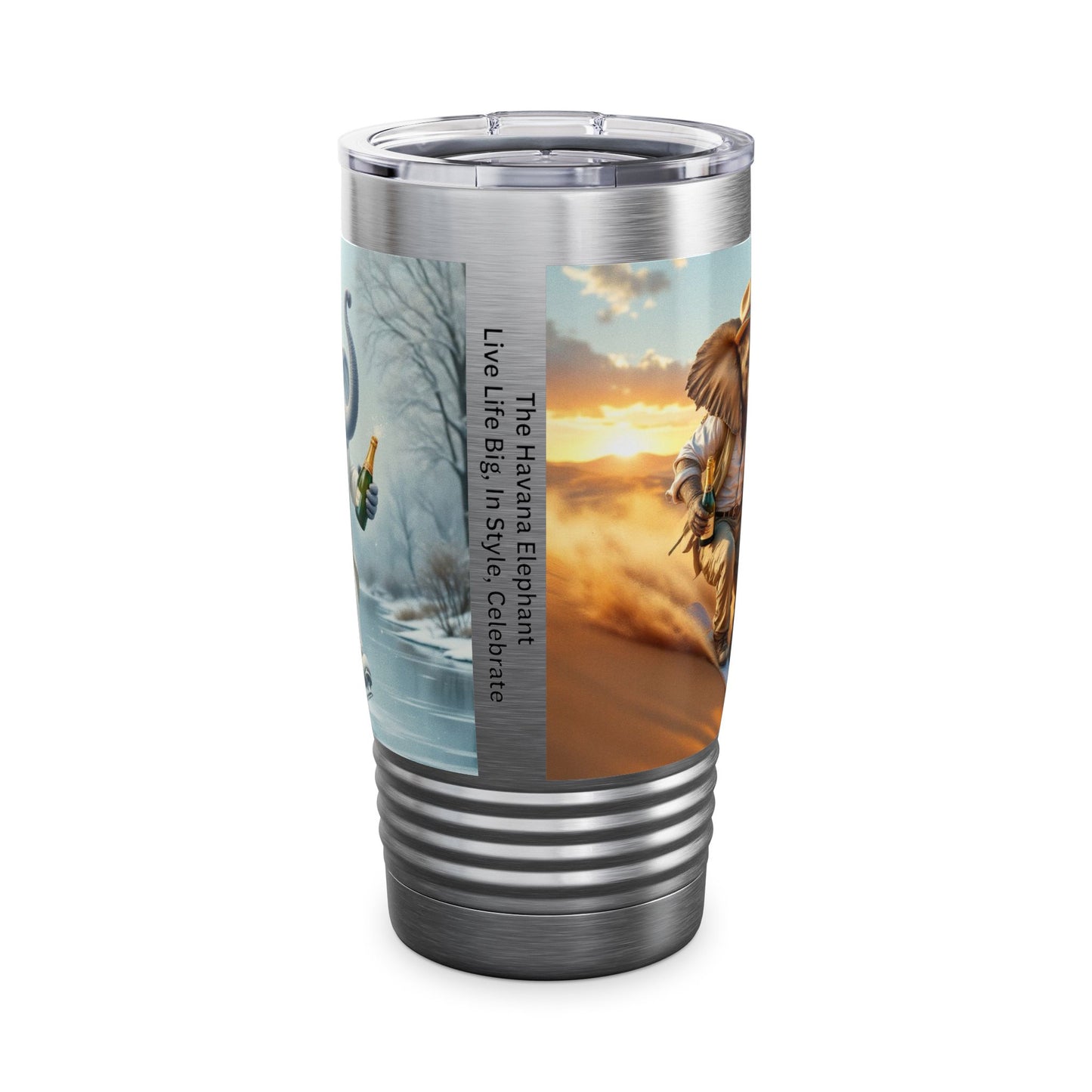 A Ringneck Tumbler, 20oz - Havana Elephant - The Desert Rider & The Ice Skater