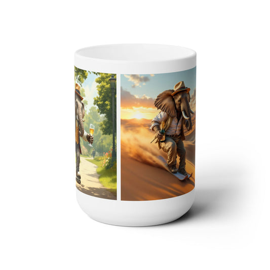 Ceramic Mug 15oz -Havana Elephant - The Desert Rider & The Park Roller