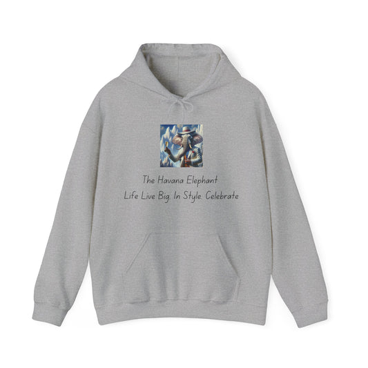 Sweatshirt -  Heavy Blend Hooded - Havana Elephant - Raising a Glass.
