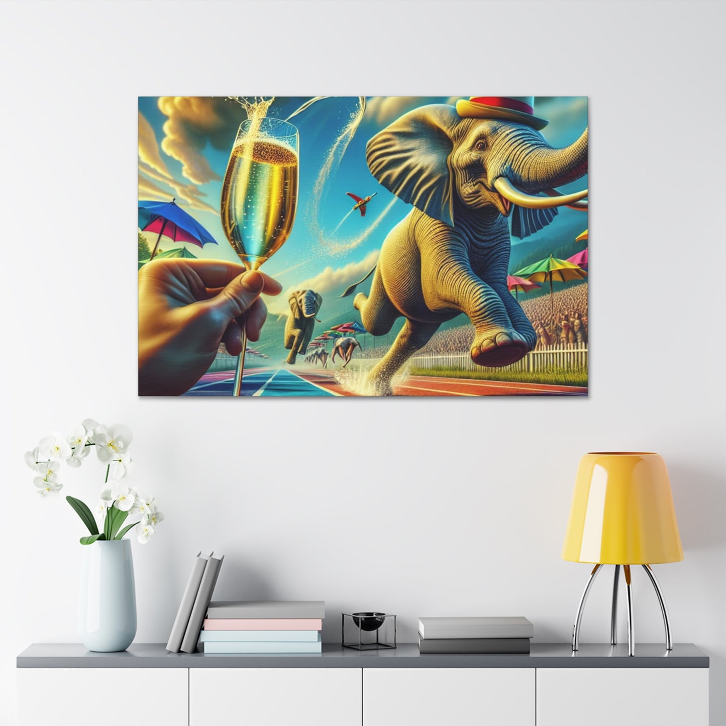 Canvas Gallery Wrap - The Havana Elephant 100 metre dash!